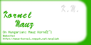 kornel mauz business card